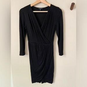Babaton Black Faux Wrap Dress